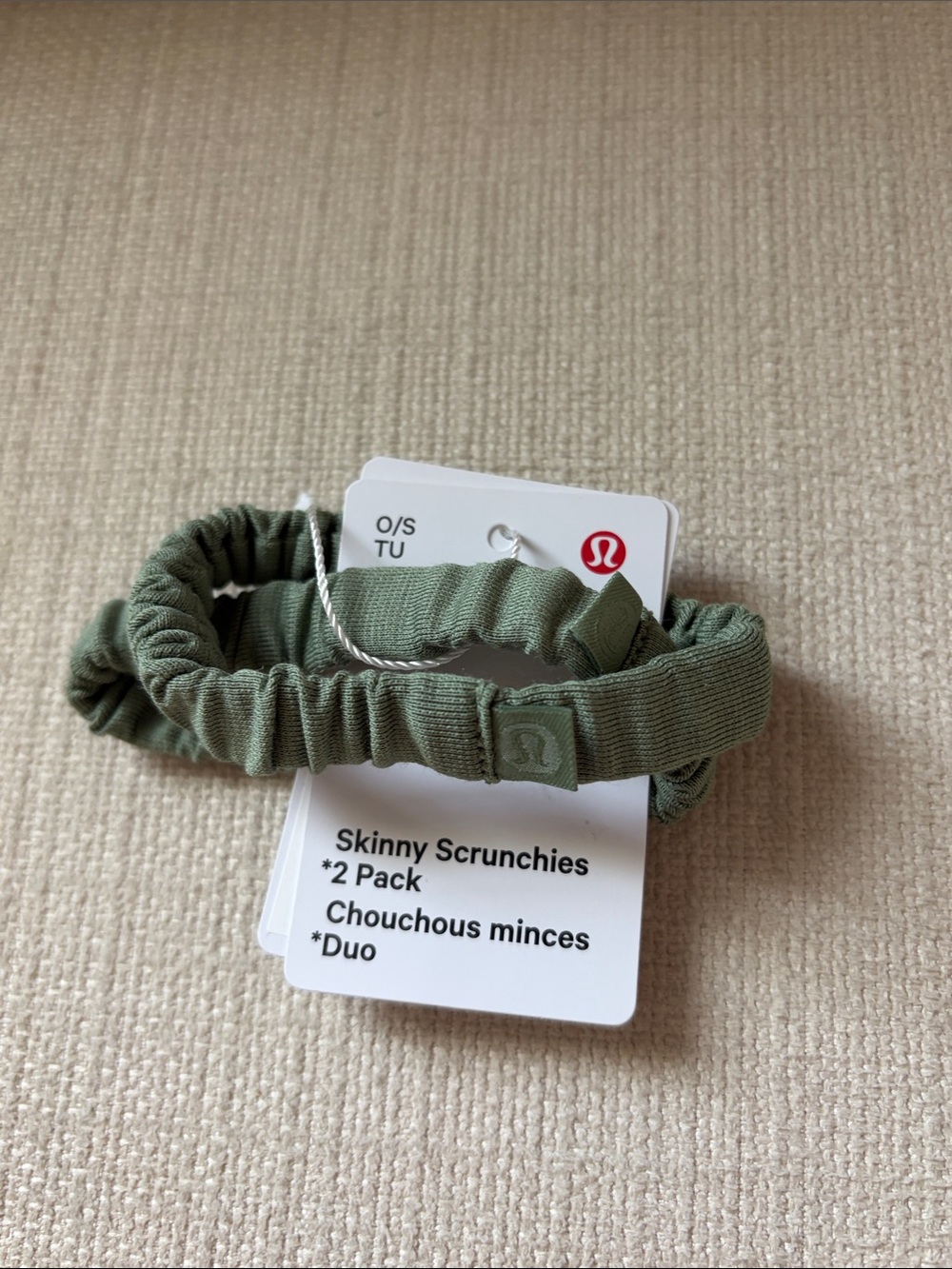lululemon athletica Skinny Hair Bands in Olive Green - 2 Pack